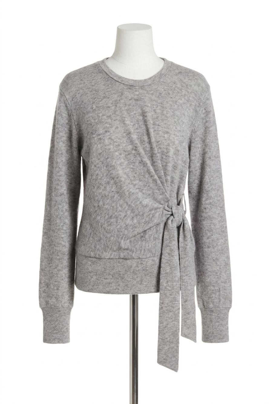 NEW FIFTEEN TWENTY drea shirred knot top in gray